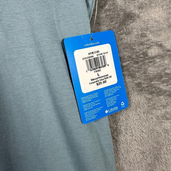NWT Columbia Men's L Shirt Tribe Graphic Stone Blue Sportswear Cotton - Picture 4 of 7